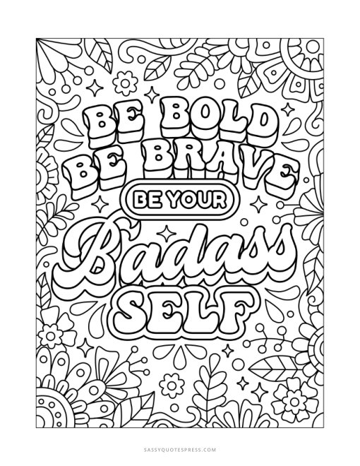 Be Bold, Be Brave coloring page