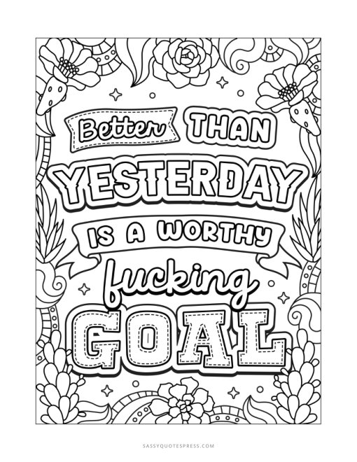 Better Than Yesterday coloring page