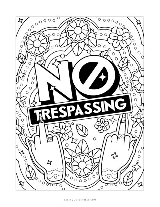 No Trespassing coloring page