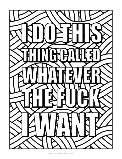 Whatever the F*ck I Want coloring page