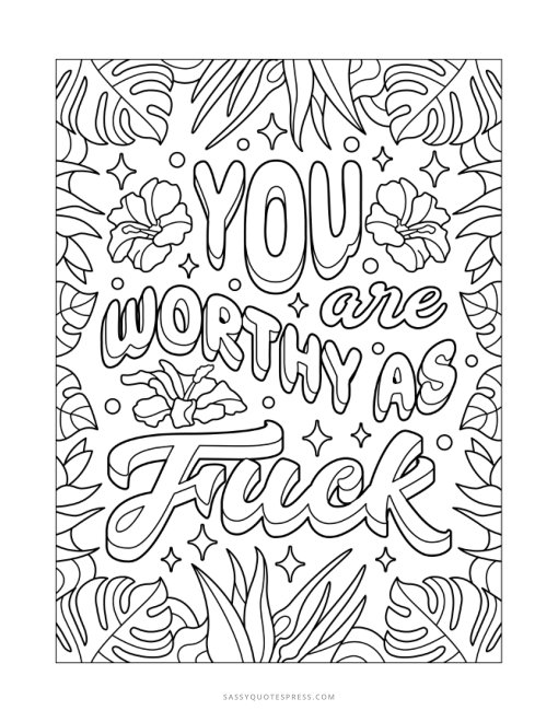 Worthy as F*ck coloring page